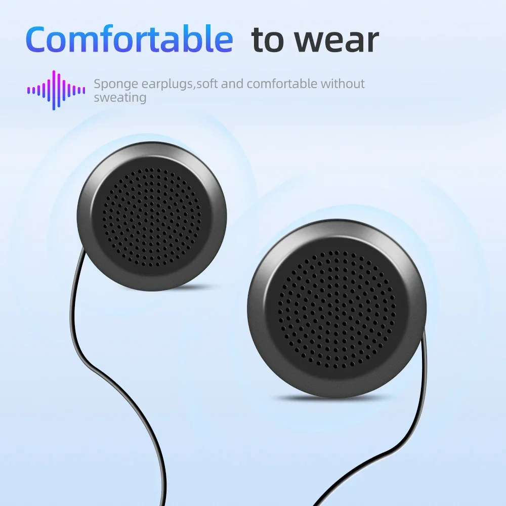 Velev Motorcycle Bluetooth 5.0 Stereo Headset Moto Universal Helmet Headphones Wireless Handsfree Call with 250mHA