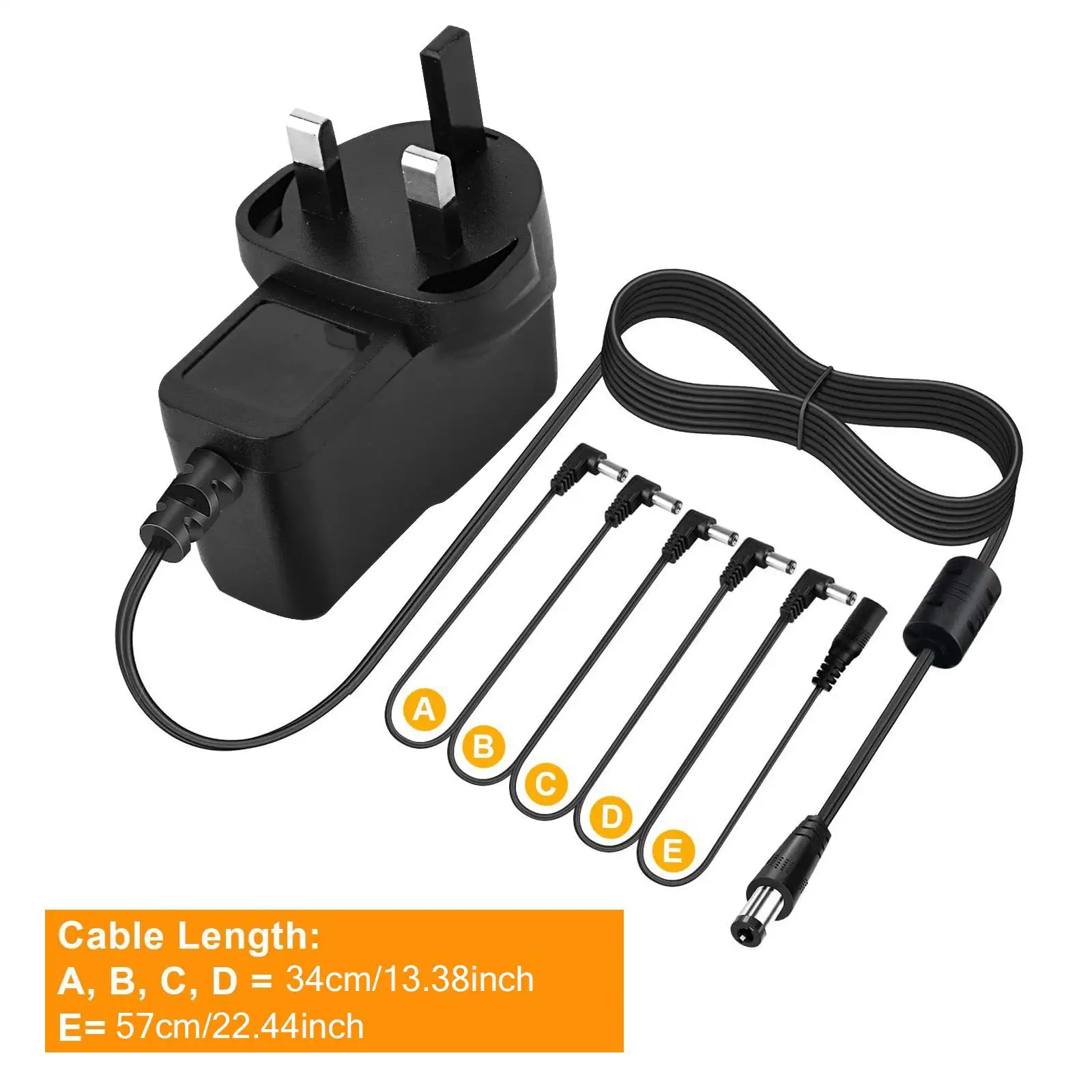 Multi-effects Pedal Adapter 9 Volt Power Supply Lightweight ABS Cable for Electric Guitar Pedalboard
