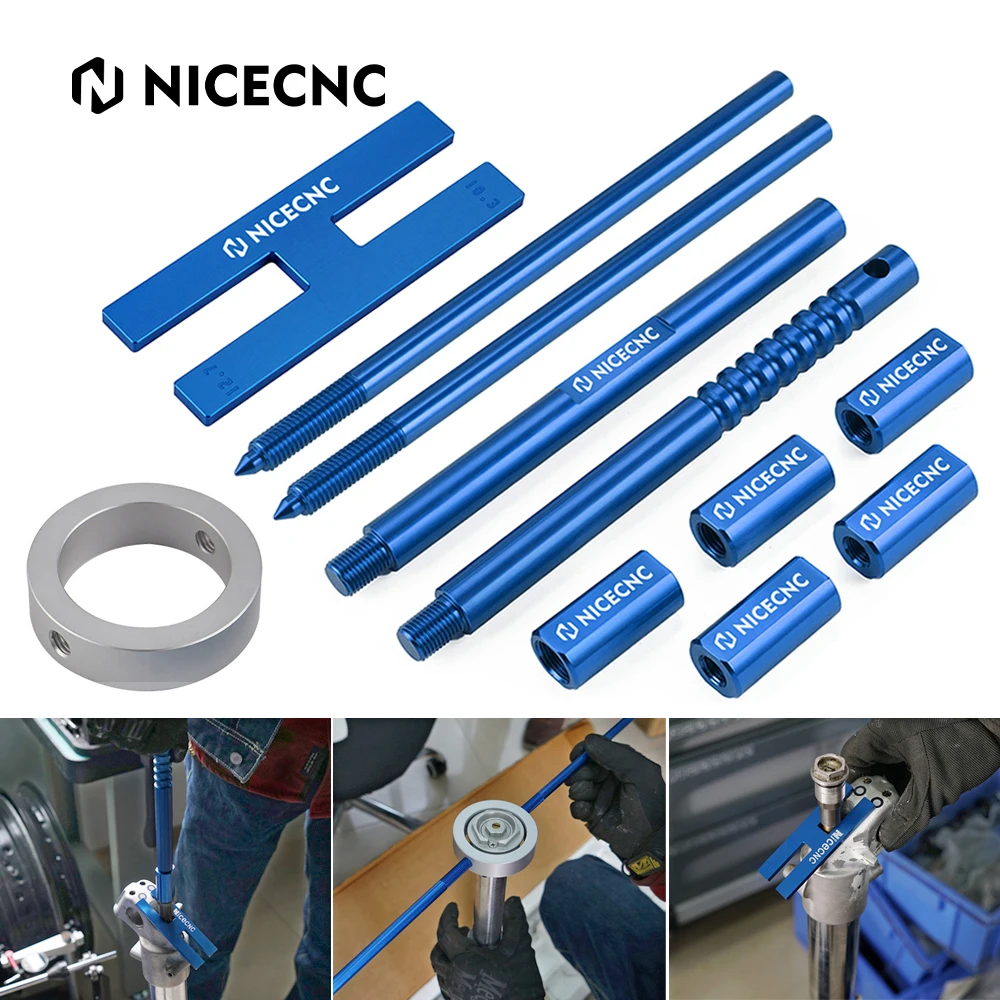 NICECNC Motorcycle Double Ended Fork Cartridge Damper Rod Holding Plate Tool for 13.3/14.3mm Cartridge Rod for KTM Honda Yamaha