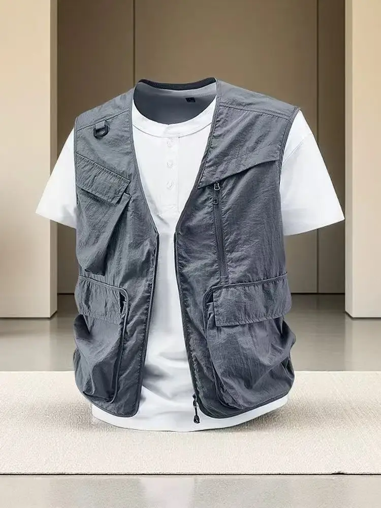 

Qui Dry Multi-ket тонкий жилет для фотосъемки на открытом воздухе для мужчин дышащая летняя спецодежда Fiing Jaet