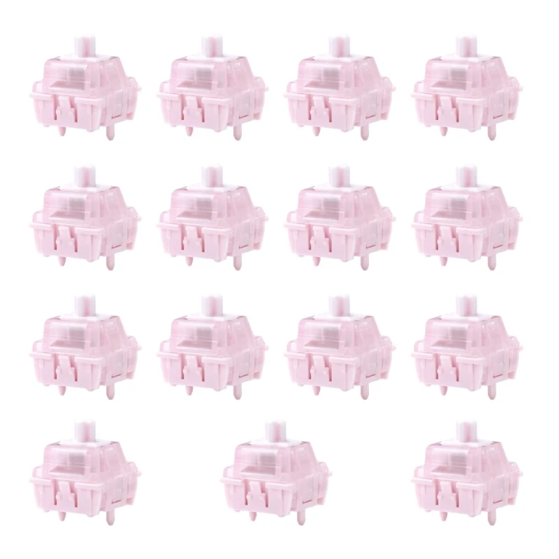U55C 15Pcs Pink Shaft Mechanical Keyboard Switches Clicking Replacement
