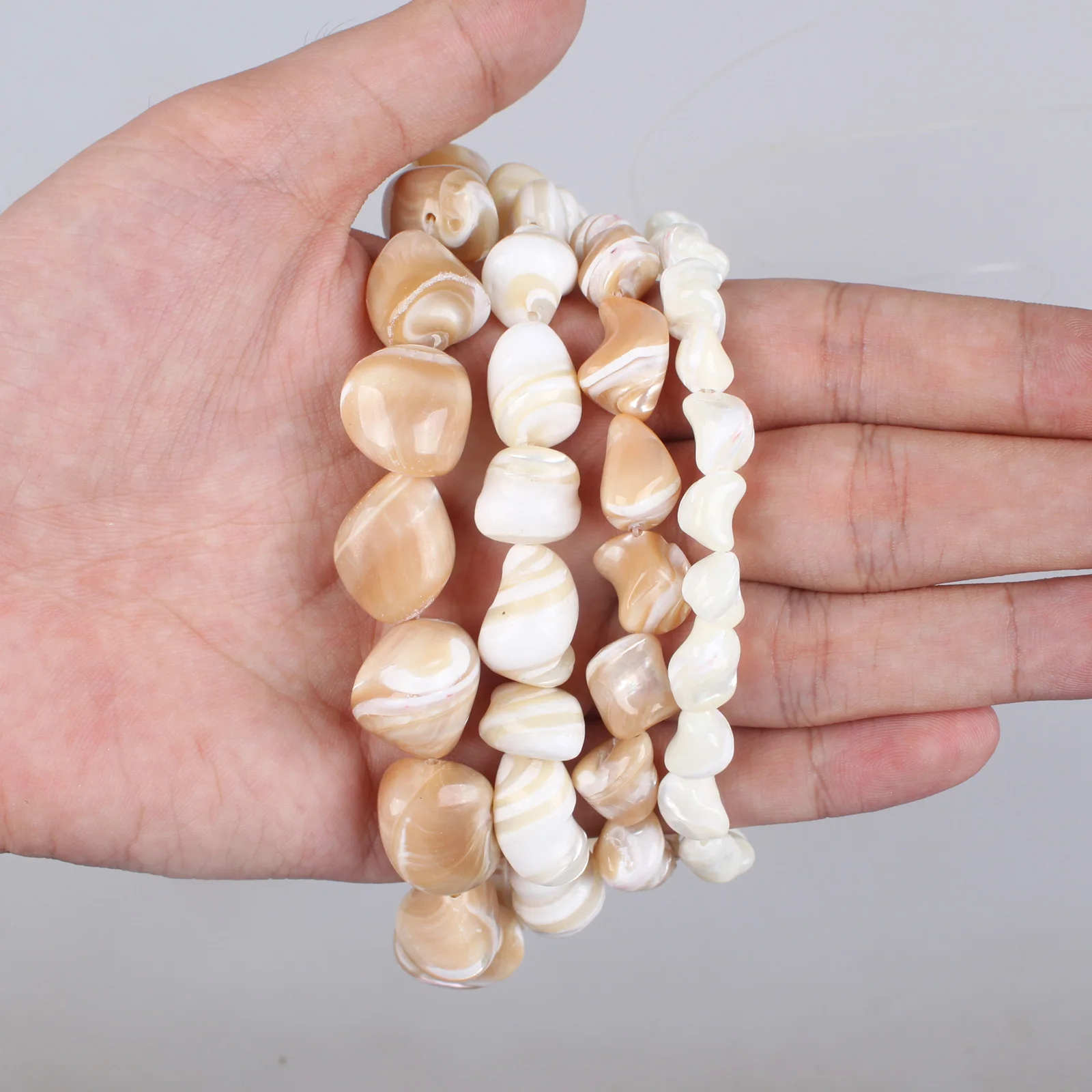 Natural Shell Beads Irregular White Mother Of Pearl Tridacna Shell Loose Beads 7-17mm For Diy Bracelet Necklace Jewelry Making