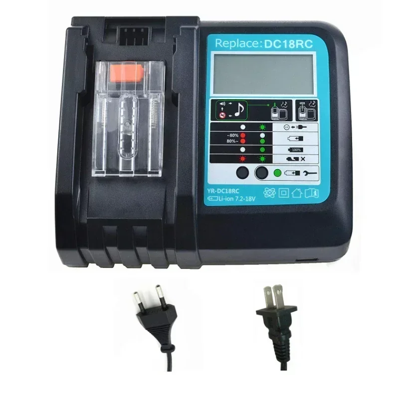 Charger For Makita 18V 14.4V BL1860 BL1850 BL1840 BL1830 BL1820 BL1415 BL1440 DC18RC Li-Ion Battery Charger