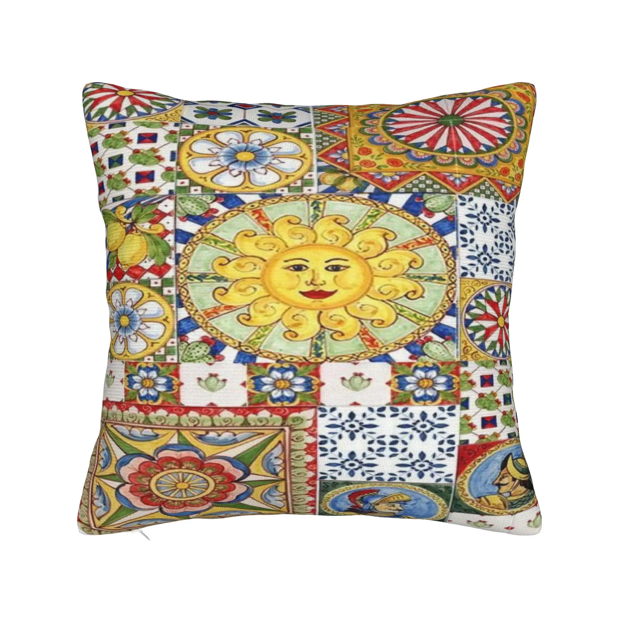 Italy Cute Print Sicilia Sicily Love Trinacria Pillow Case  Graphic Pillow Cover For Sofa Car Home Decor Kawaii Pillowcases