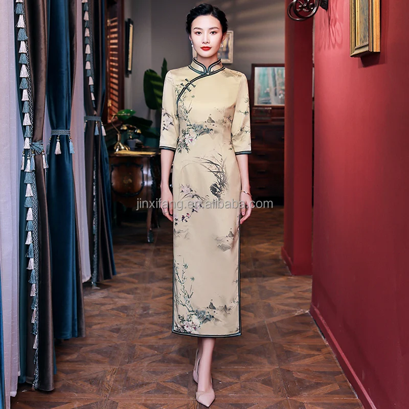 Women Elegant Slim Cheongsam Plus Size 4XL National Garments Traditional Chinese Dress Qipao