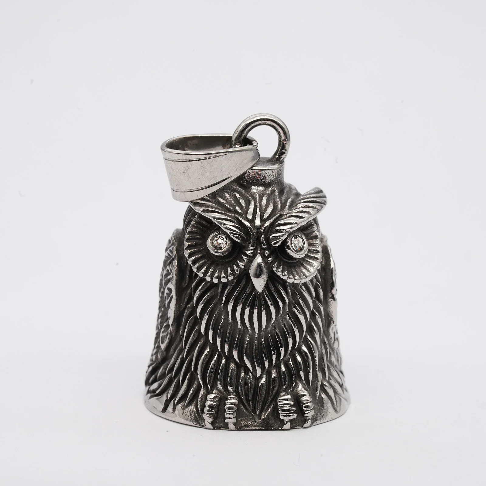 OWL Guardian Bell of Good Luck Gift Set Fortune Lucky Charm Bells Keychain 316L Stainless Steel Bell For Mens & FREE Bell Hanger