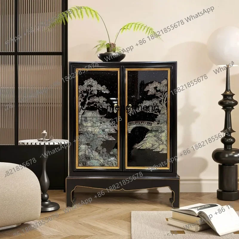 

RR New Chinese-style painted lacquer inlaid snail Dian living room storage storage cabinet household