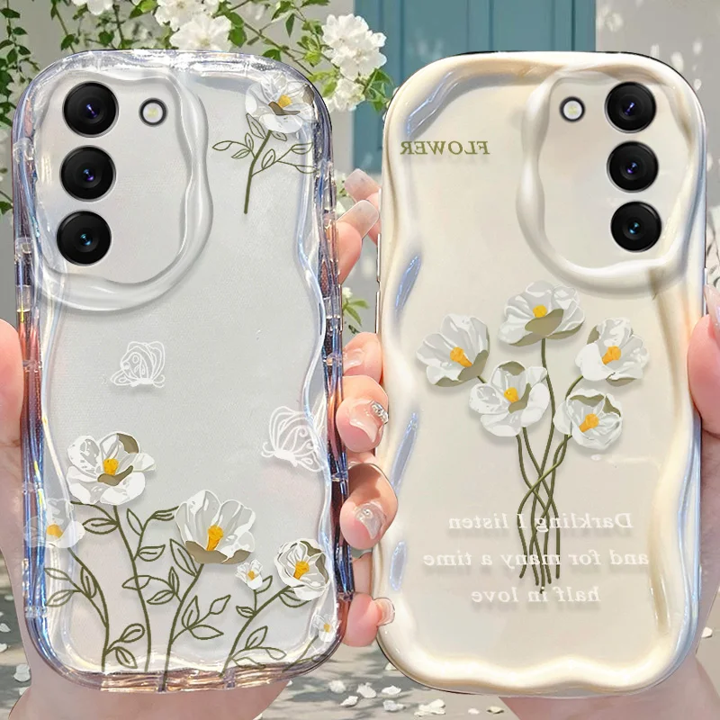Luxury Fresh Floral Print Case for Samsung Galaxy S26 S25 S24 Plus S23 Ultra S22 S21 S20 FE A73 A71 4G A57 A56 A55 A54 5G Cover