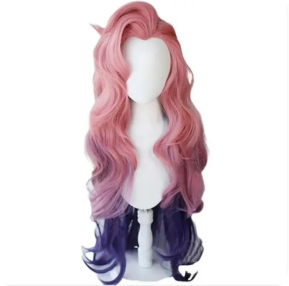 Cosplays Curly Pink Purple Green Wigs Heat Resistant Synthetic Hair