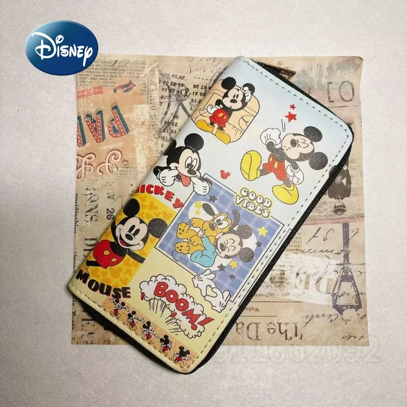 Disney Mickey New Women's Wallet Luxury Brand Fashion Long Women's Wallet Cartoon Coin Purse Multiple Card Slots Large Capacity