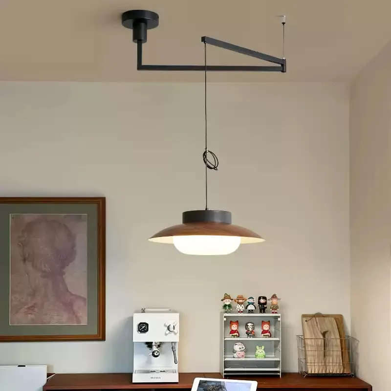 Led Swing Arm Pendant Lamp Rocker Arm Chandelier For Dining Room Restaurant Kitchen Decor Creative Rotatable Hanging Lighting