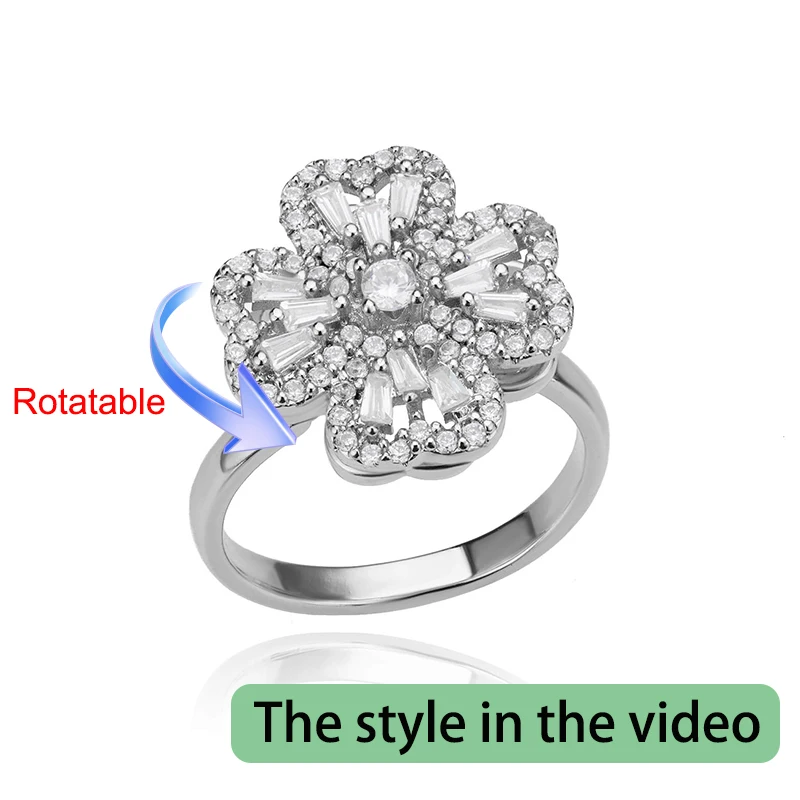 Women's Adjustable Stainless Steel Clover Wedding Ring