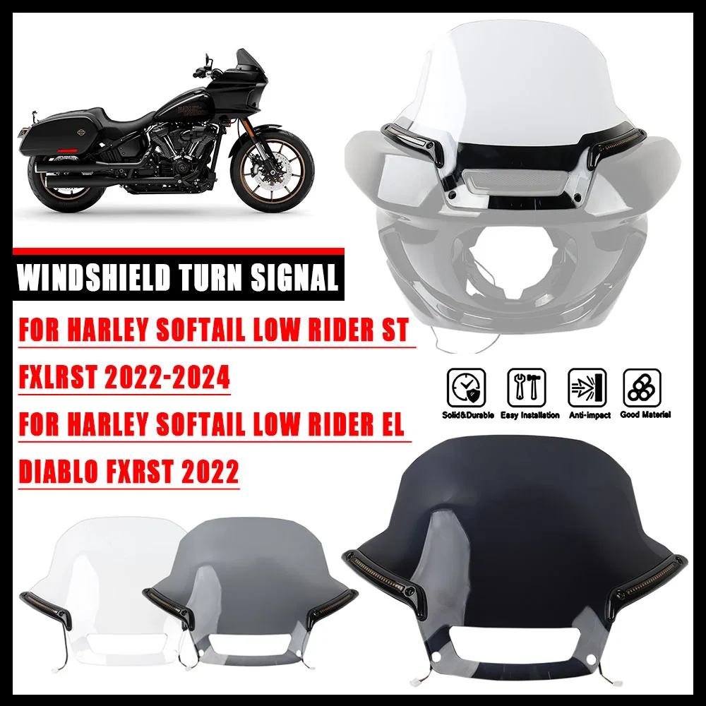 

For Harley Softail Low Rider ST/FXLRST&El Diablo FXRST Moto Windshield Turn Signal Set SOFTAIL LOW RIDER STLED WINDSHIELDTRIM