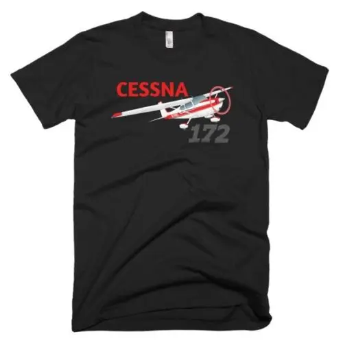 Summer Short Sleeves Cotton T-Shirt Cessna 172 Straight Tail Airplane T-Shirt Personalized With Your N# Tee Shirt