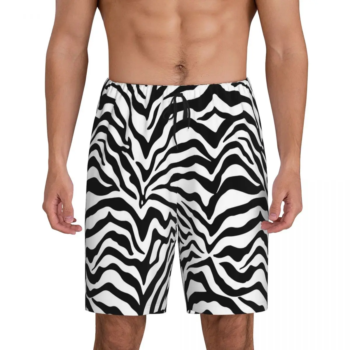 

Custom Zebra Print Short Pajama Pants Men Sleepwear Sleep Lounge Bottom Shorts Sleeping Pants