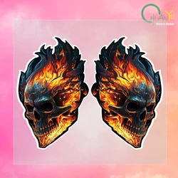 Fire Skull Burning Skeleton Car Stickers for Windshield Body Windows Non Fading Vinyl Decals Motorcycle Head Cool Decoration