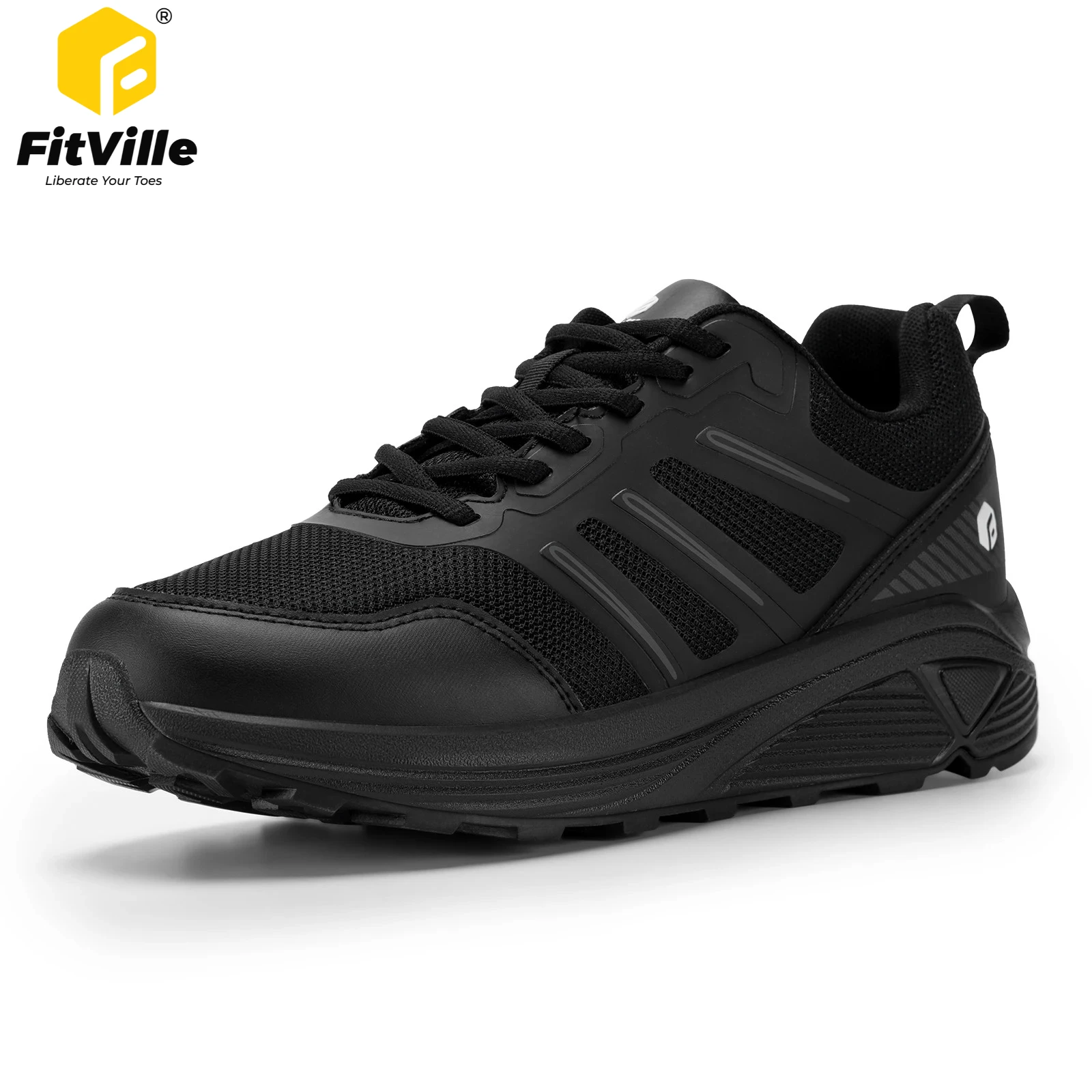 FitVille Men's Trail Running Shoes Extra Wide Toe Sports Sneakers Lightweight Workout Gym Cross Training Shoes for Men Non-slip
