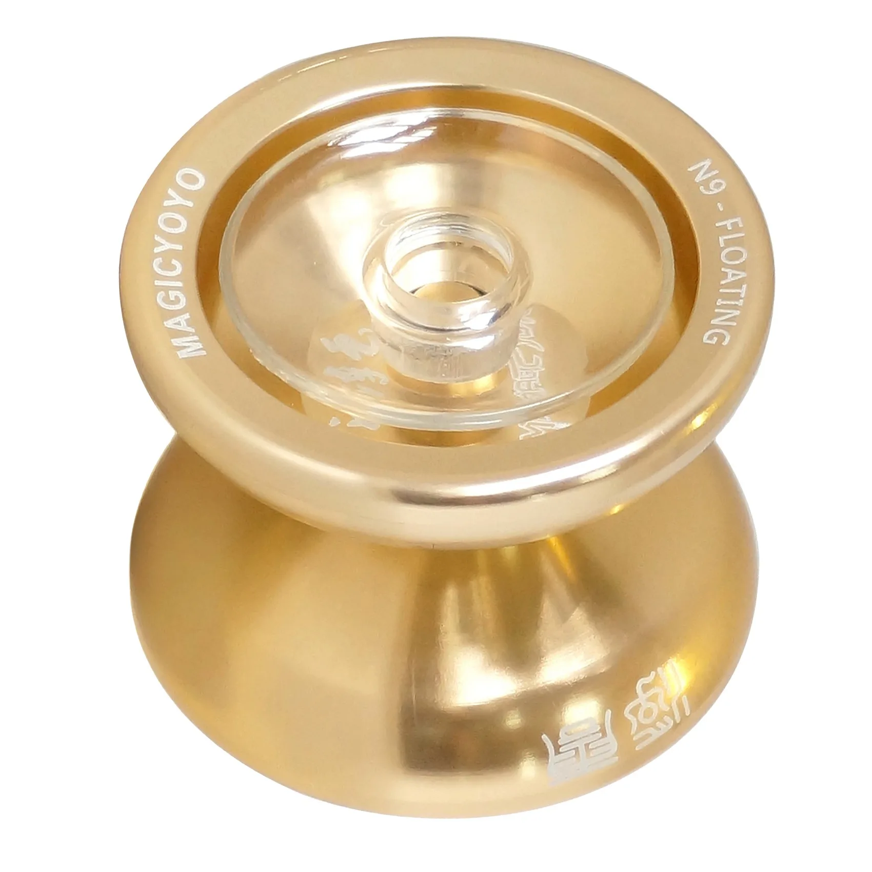 MAGICYOYO N9 Metal Yoyo Side Shaft Top Fingerplay Aluminum Alloy Professional Yoyo with 5 Strings,Gloves (Lost gold)