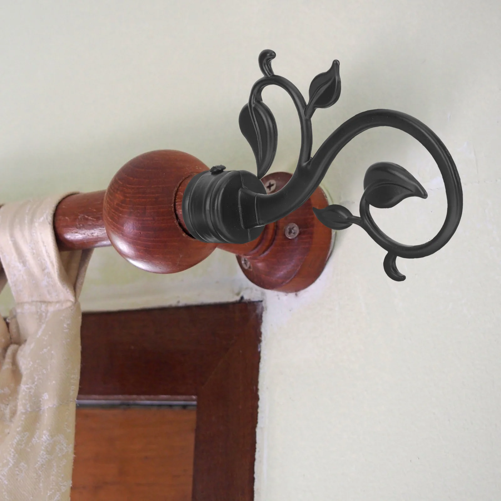 2 قطعة ستارة النافذة قضيب نهاية قبعات تصميم أنيق الستار Finials سهلة التركيب ثنى القطب ديكور المنزل مكتب الديكور قضيب