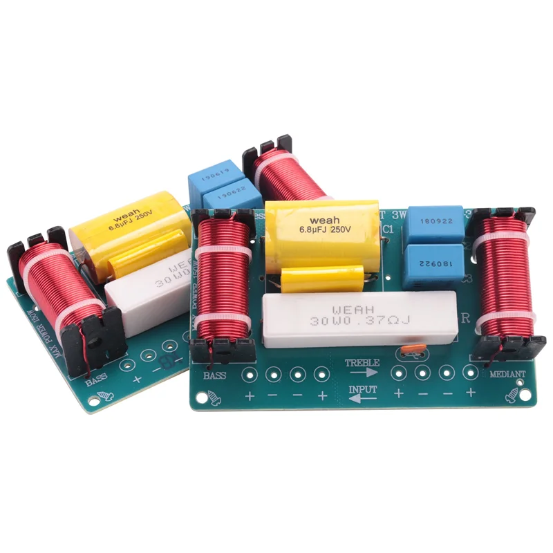Sensitive 2Pcs 3 Way Audio Frequency Divider Loudspeaker WEAH-338 3 Unit Crossover Filters For Speakers