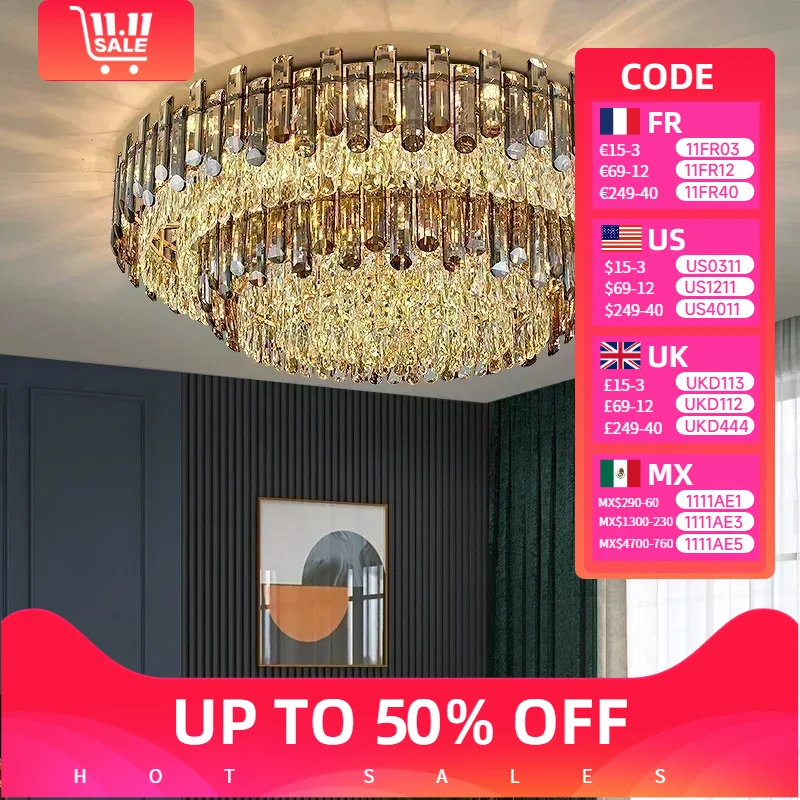 

Modern Luxury Crystal Hanging Chandelier for Living Dining Table Room Restaurant Home Decoration Household Led Lighting Fixtures