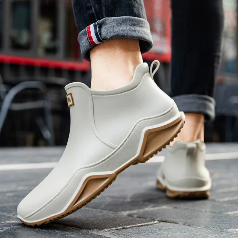 Couple Outdoor Winter Warmth Rain Boots Men High Top Hiking Fishing Water Shoes Anti-slip Chef Work Ankle Boots Waterproof Shoes image 5