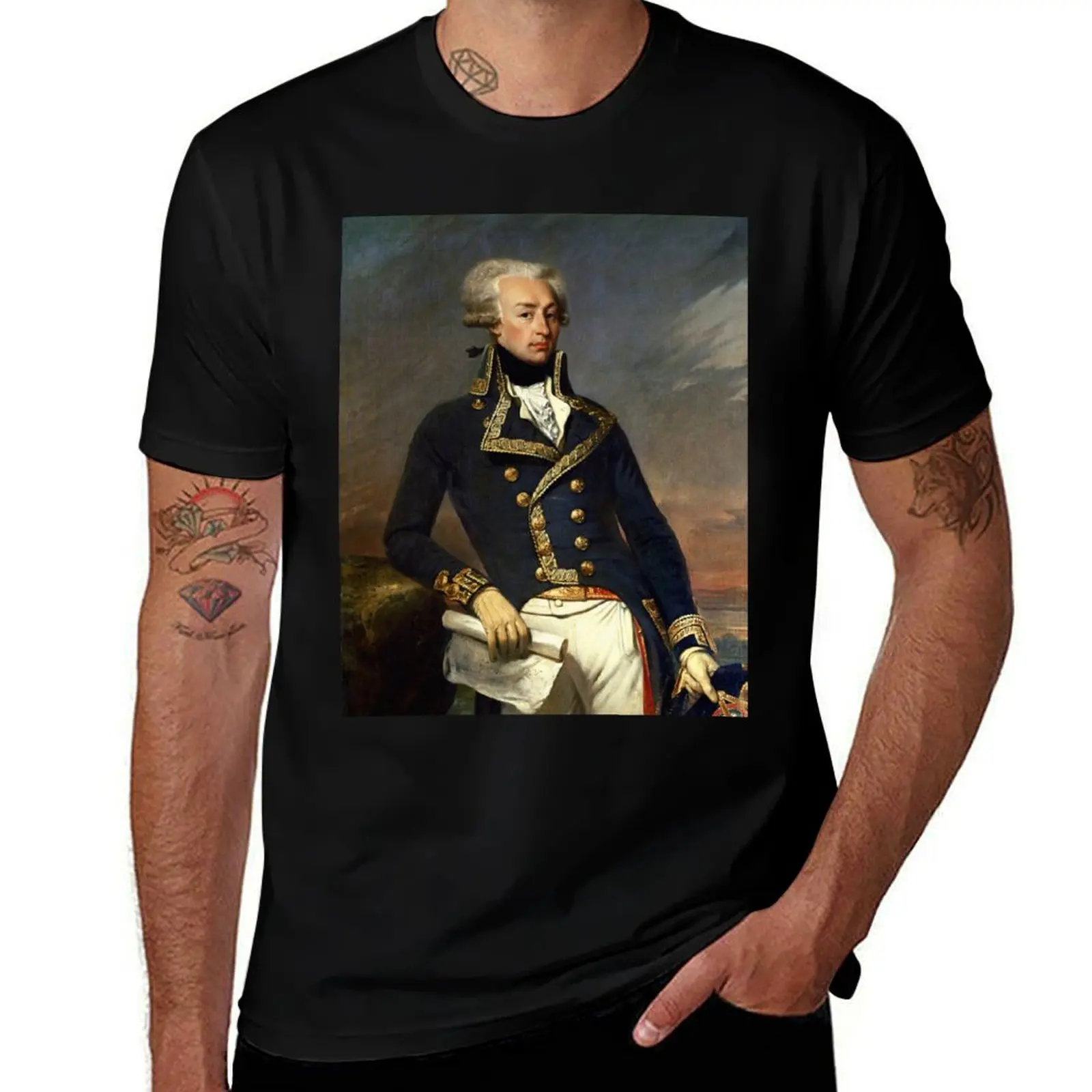 

French Aristocrat Marquis de Lafayette T-Shirt anime shirt football t shirt man clothes fitted t shirts for men