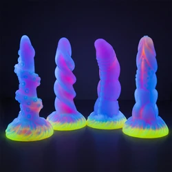 Silicone Huge Anal Butt Plug Anus Dilators ButtPlug Prostate Massage Luminous Dragon Monster Dildo Adult Sex Toys for Men Women