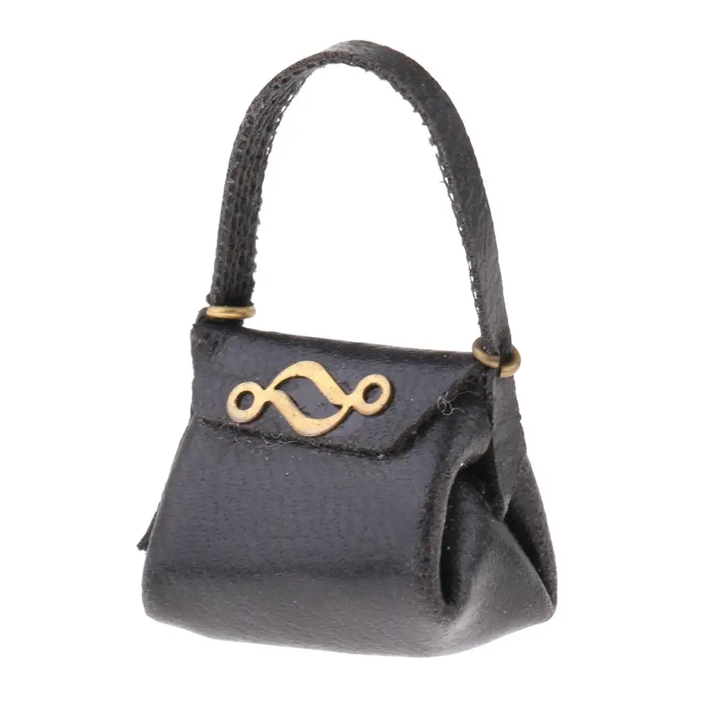 

1:12 Dollhouse Miniature PU Leather Handbag for Figures Woman Doll Accessories