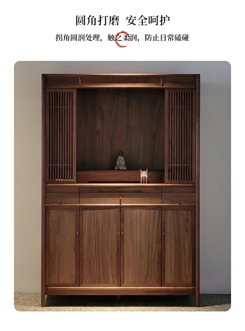 

Новая китайская шкатулка из цельного дерева, статуя Будды Гуаньинь, буддийская платформа, настольная подставка Бодхисаттвы из черного ореха