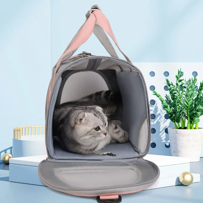 Oulylan Cat Bag Pet Bag Portable Portable One Shoulder Large Space Cat Bag Breathable Folding All Seasons Universal Pet Bag