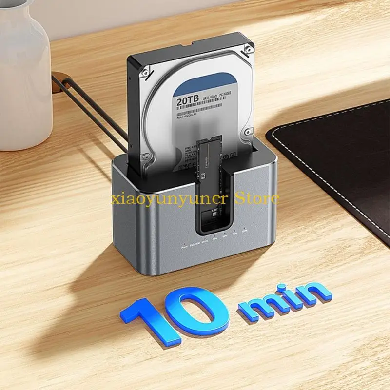 P9JB M.2 NVMe Hard Drive Enclosure External 10Gbps Docking Station 10Gbps Simultaneous