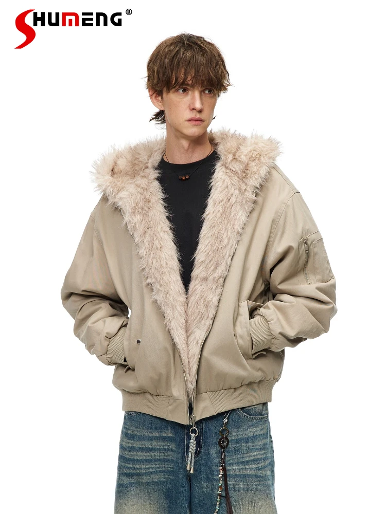 

Fashion Fur Collar Parkas Men Women 2025 Winter New Thick Loose Comfort Versatile Warm Chic Coats Male Long Sleeve Trendy Parkas