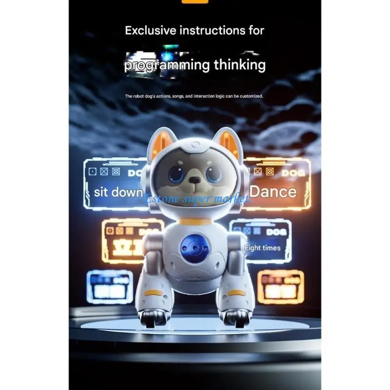 090B Programável AI Robot Dog Voice & Gesture Control Interactive Walking Pet Toy Brinquedo controle remoto elétrico para