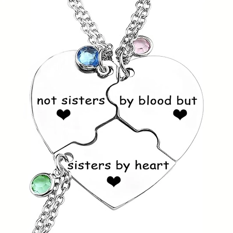 Weirdo 1 Weirdo 2 Weirdo 3 Broken Heart Pendant Necklace Stainless Steel BFF Best Friends Sisters Jewelry Gifts