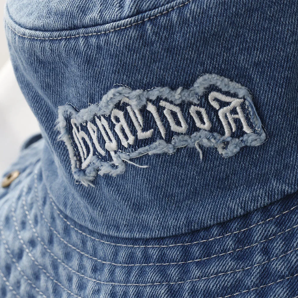 2025 للجنسين القطن دلو القبعات النساء الصيف واقية من الشمس بنما قبعة الرجال الدنيم النسيج القبعة في الهواء الطلق صياد قبعة قبعة الشاطئ #3