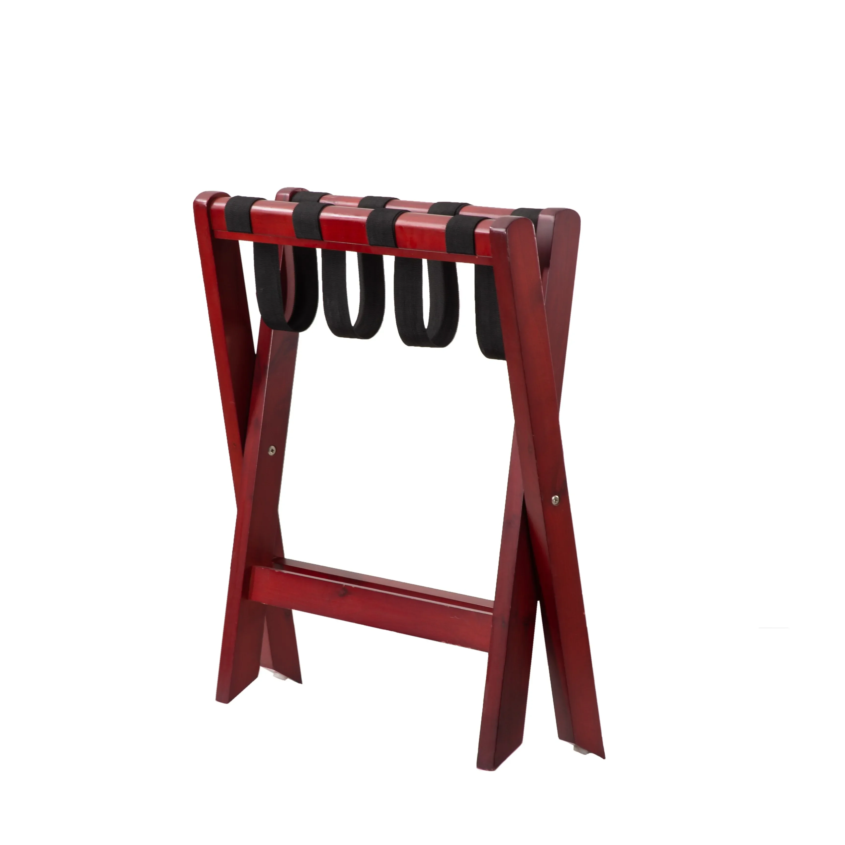 Foldable Wooden Folding Luggage Rack Hotel Furniture Wood Tray Stand