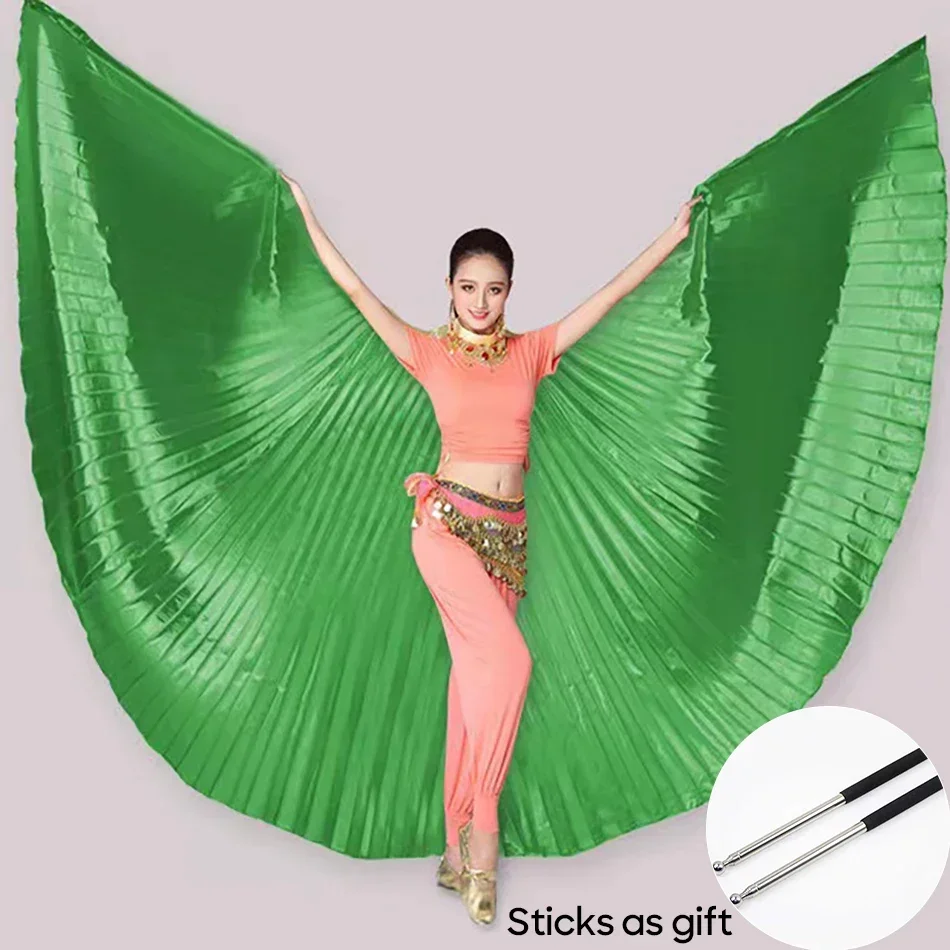 Orange and Multi Colors Options Egyptian Isis Wing Wings Belly Dance Accessories For Women Stage Performance Wear With Sticks