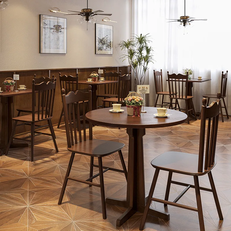 طاولة وكرسي مطعم غربي بتصميم عتيق أمريكي، حلوى المشاهير على الإنترنت، طاولة طعام وكرسي مقهى سول