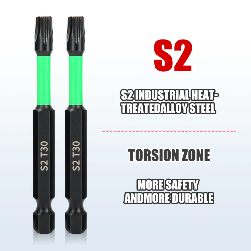 قوية المغناطيسي الصليب مفك بت S2 صلابة عالية المضادة للصدمات دفعة رئيس عدم الانزلاق شنيور يعمل بالبطارية بت مجموعات #3