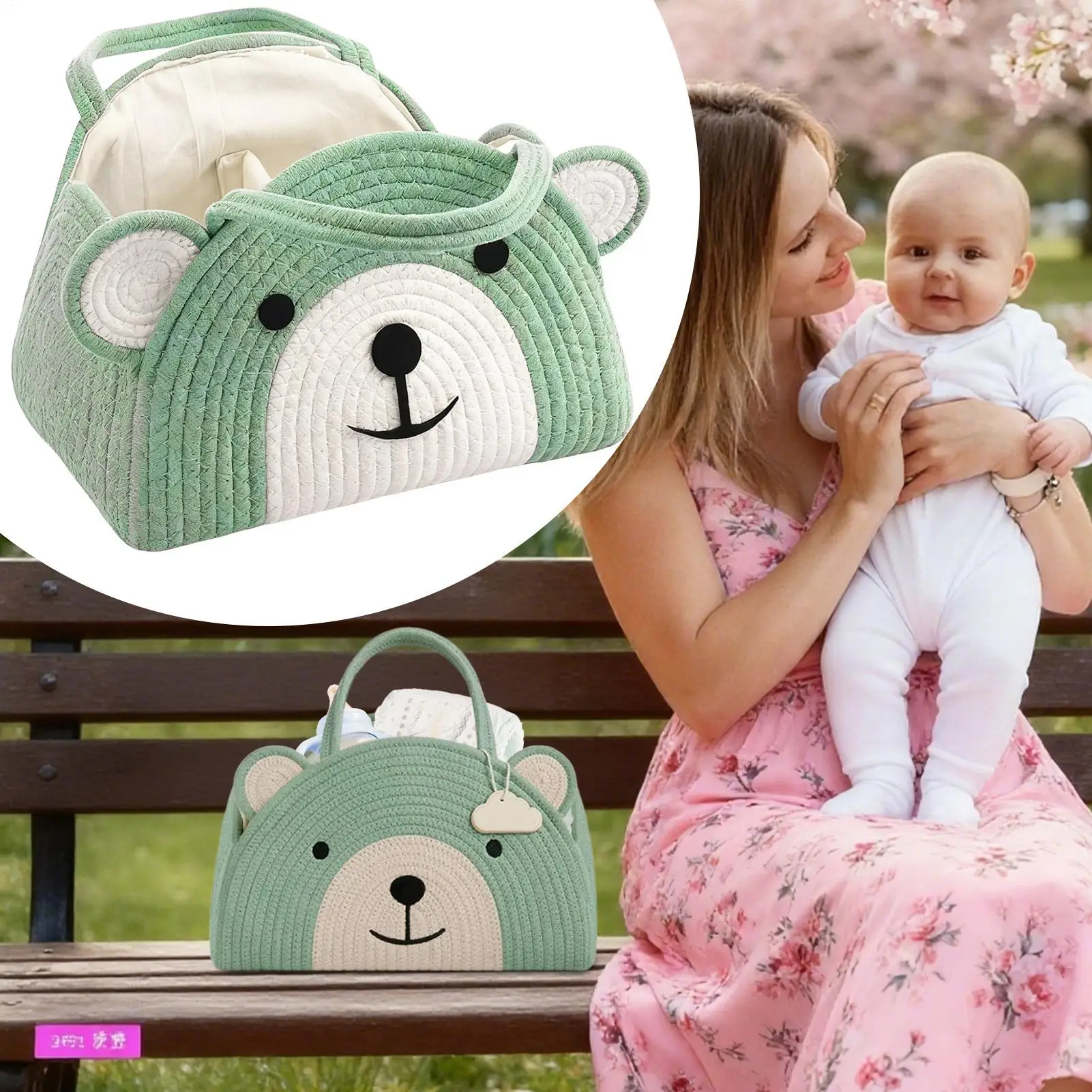 Diaper Storage Baskets Spacious Nursery Hamper Portable Diaper Organizer For Girls Boys Kids Party Travel Road Trips Daycare