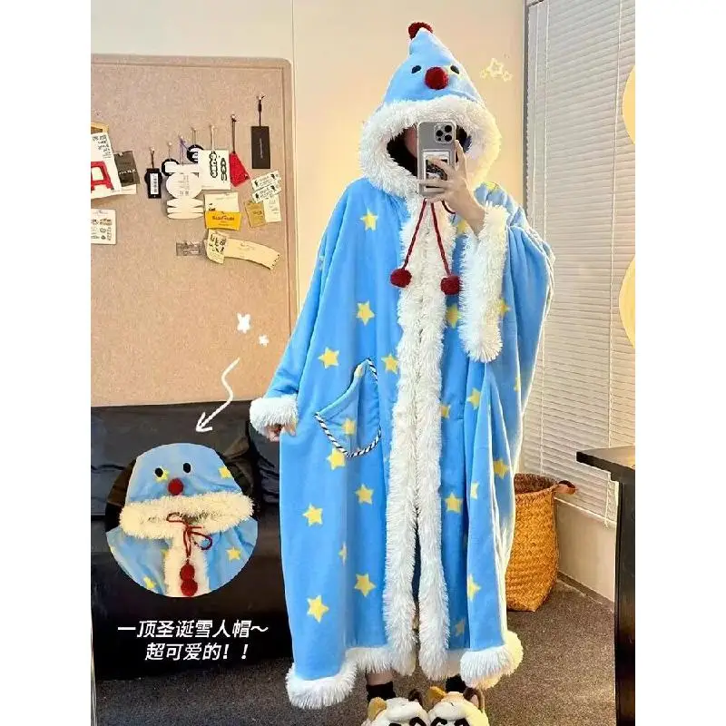 フランネルのネグリジェ,ハロウィーン,雪だるま,カワイイ,かわいい,自家製の服,休暇のマント,厚くてかわいい