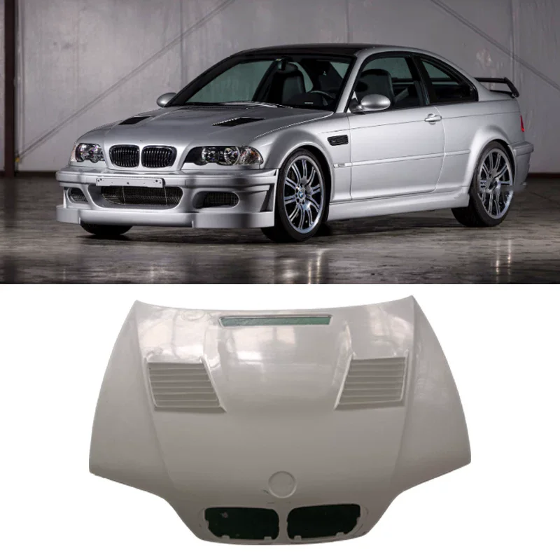 Resin Engine Cover for BMW E46 M3 Modified Carbon Fiber Bonnet Hood Scoop Body Kit Car Accessories