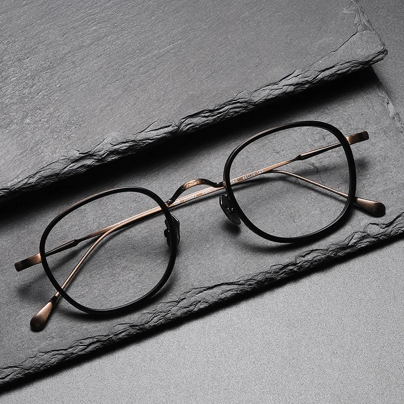 Pure Titanium Glasses Frame Men Retro Round Prescription Eyeglasses Women Myopia Optical Eyewear Japanese Handmade Spectacles image 2