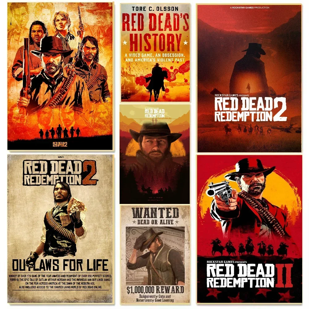 Game R-Red Dead-R-Redemptions 2 Cool  Poster HD art sticky wall waterproof home living room bedroom bar aesthetic decoration