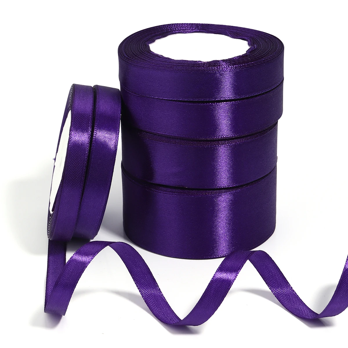 25 Yards 1/1,2/1,5/2/2,5/3,8 cm tiefviolette Satinbänder für DIY Home Hochzeit Party Weihnachten handgemachte Geschenke Verpackung Dekoration