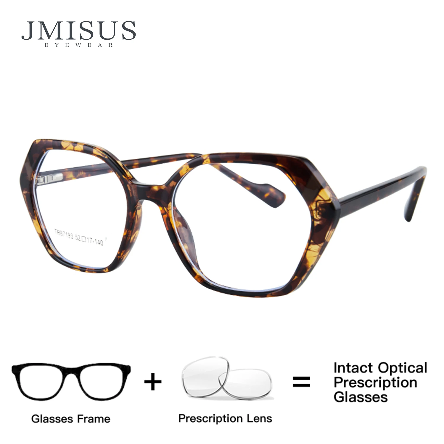 

JMISUS Fashion Butterfly Prescription Glasses TR Polygon Photochromic Myopia Optical Eyewear for Women