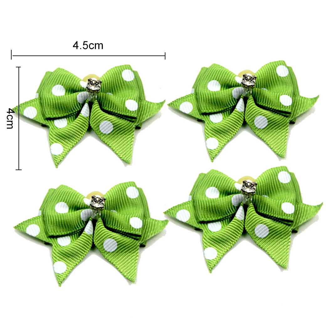 10Pcs/Set Pet Hair Bows Lovely Dot Decorative Novelty Dog Hair Tie Cat Hair Bows Random Color Cute Pet Dogs Kitten Hair Bows