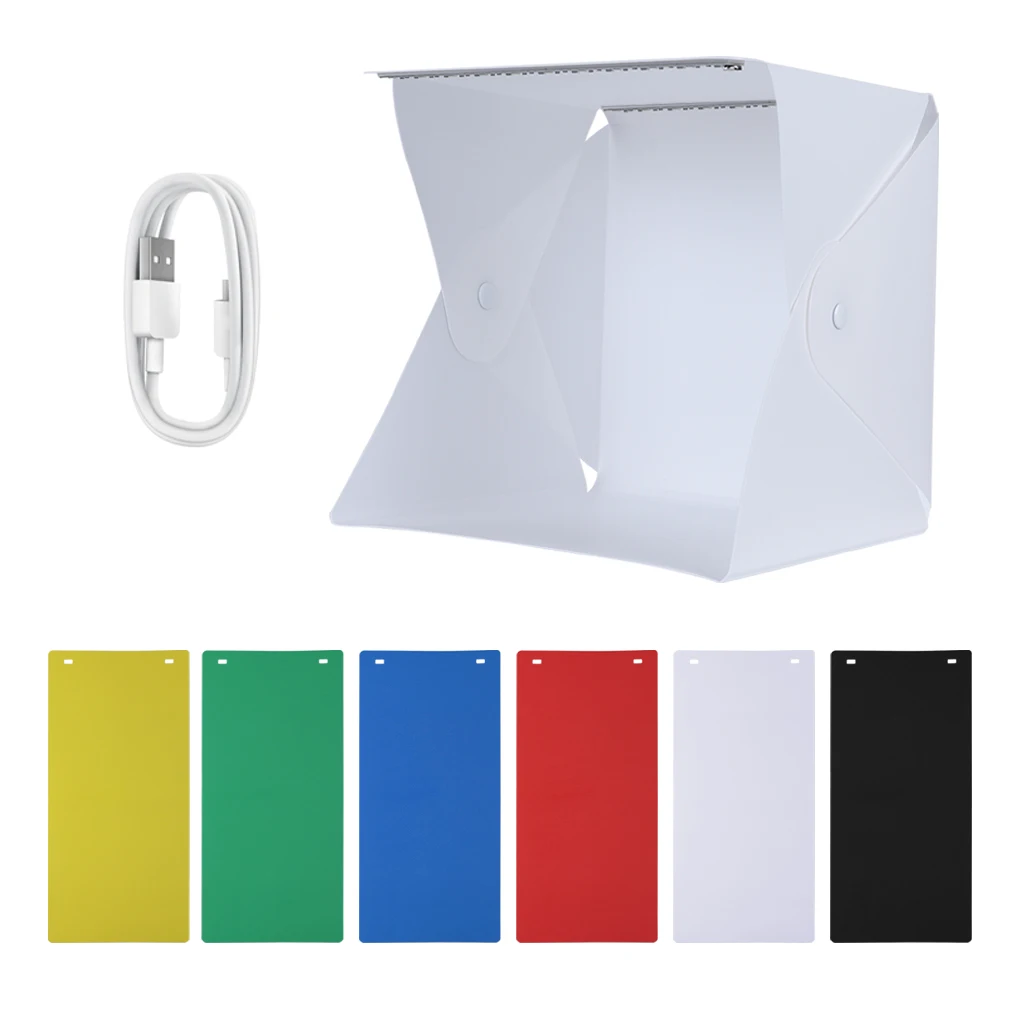 Fotografia portatile pieghevole Lightbox LED Light Room Studio fotografico tenda leggera fondali Soft Box Photo Box per fotocamera DSLR
