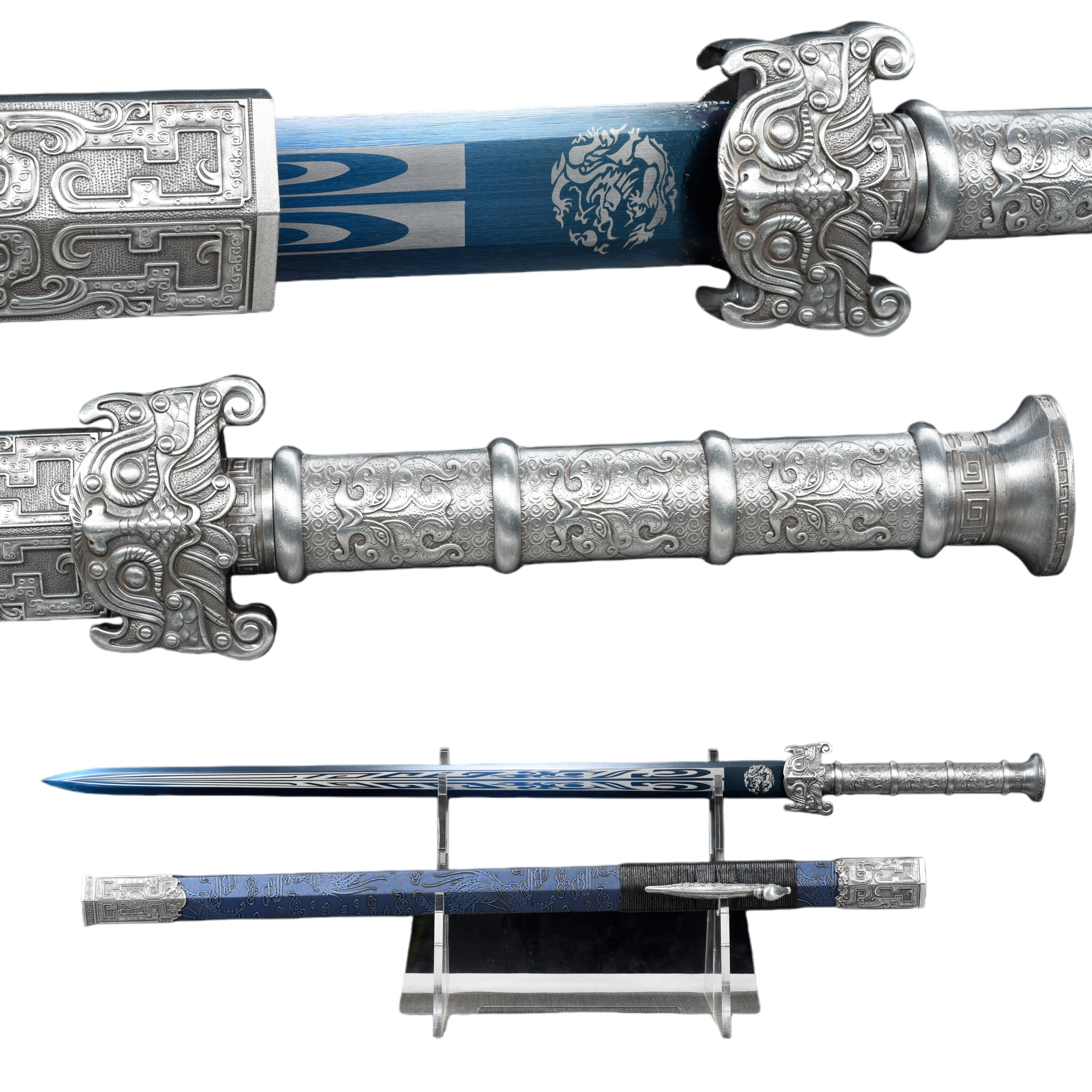 

Chinese lucky charm feng shui samurai sword, medieval Templar knight sword cosplay European Crusader sword-wielding warrior True